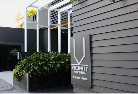 front of Vicinity Apartments WooLoongabba